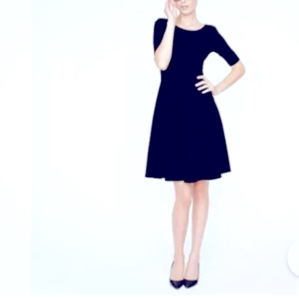 J Crew Dark Navy Knit Fit & Flare Short Sleeve Dress , size 4